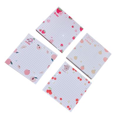DIYEAH Sticky Notes, 4 Books with 80 Tear-Off Sheets Each, Creative Fruit Designs