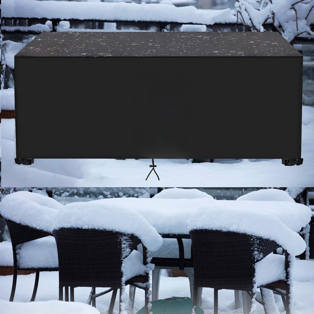 AJALGZ All-Weather Outdoor Furniture Cover, 300 x 90 x 80 cm, 420D Oxford, Black