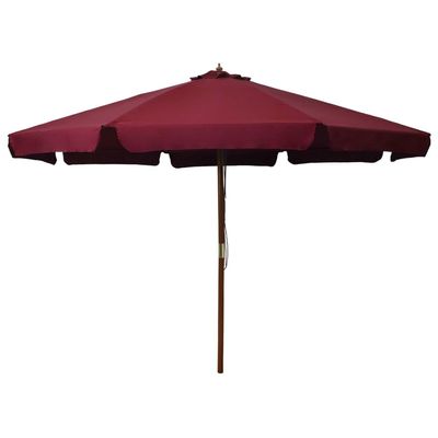 NQJIBUE Outdoor Umbrella with Wooden Pole, 330 cm, Burgundy