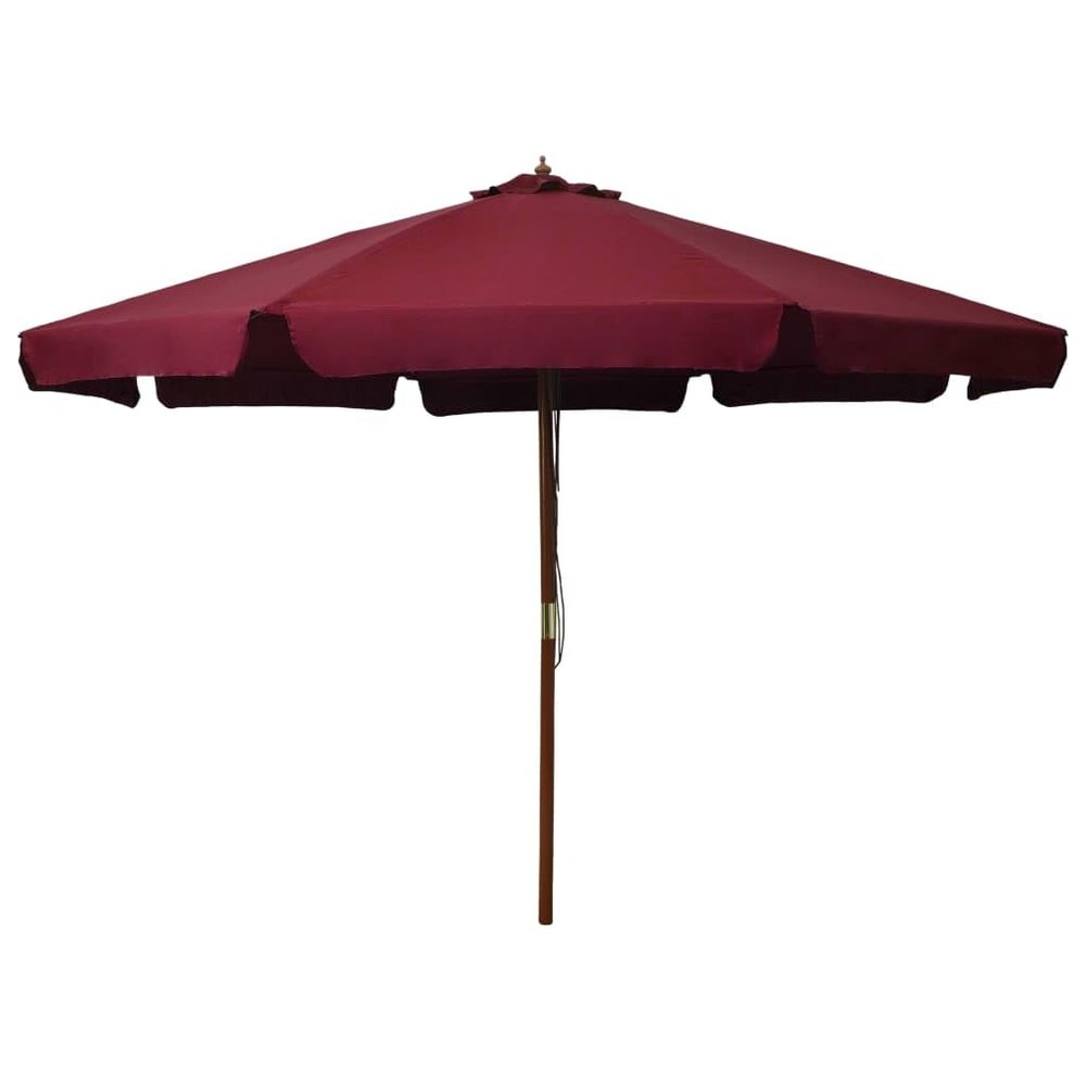 NQJIBUE Outdoor Umbrella with Wooden Pole, 330 cm, Burgundy