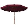 NQJIBUE Outdoor Umbrella with Wooden Pole, 330 cm, Burgundy view 2