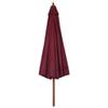 NQJIBUE Outdoor Umbrella with Wooden Pole, 330 cm, Burgundy view 3
