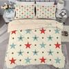 Qiwagu Light Brown Comforter 200 x 220 cm, Reversible Quilted Blanket with Colorful Star Pattern, Super Soft Breathable 200 GSM Lightweight All-Season Comforter with 2 Pillowcases view 1