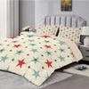 Qiwagu Light Brown Comforter 200 x 220 cm, Reversible Quilted Blanket with Colorful Star Pattern, Super Soft Breathable 200 GSM Lightweight All-Season Comforter with 2 Pillowcases view 2