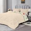 Qiwagu Light Brown Comforter 200 x 220 cm, Reversible Quilted Blanket with Colorful Star Pattern, Super Soft Breathable 200 GSM Lightweight All-Season Comforter with 2 Pillowcases view 3