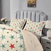 Qiwagu Light Brown Comforter 200 x 220 cm, Reversible Quilted Blanket with Colorful Star Pattern, Super Soft Breathable 200 GSM Lightweight All-Season Comforter with 2 Pillowcases view 4