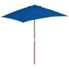 NQJIBUE Outdoor Patio Umbrella with Wooden Pole, Blue, 150 x 200 cm view 1