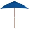 NQJIBUE Outdoor Patio Umbrella with Wooden Pole, Blue, 150 x 200 cm view 3