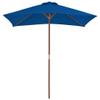 NQJIBUE Outdoor Patio Umbrella with Wooden Pole, Blue, 150 x 200 cm view 4