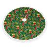 Rustic Christmas Tree Skirt with Tassel Design, Dark Green, 76 cm view 1