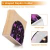 Acrylic Napkin Holder for Tables, Purple Butterflies and Stars view 4