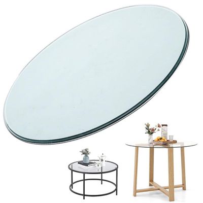 KXWOQ3ED Clear Round Tempered Glass Tabletop, Pencil-Polished Edge, 960 mm (38 in)