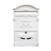 SENYAKI Lockable Wall-Mounted Mailbox, Vintage Metal, White view 1