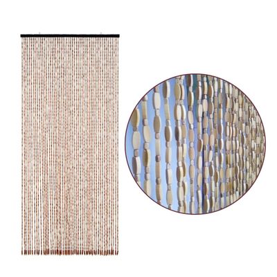 Handmade Bamboo Beaded Curtain, Natural, 60 x 210 cm