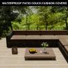 Waterproof L-Sofa Cushion Covers, Brown, 60 x 60 x 10 cm, 2-Pack view 2