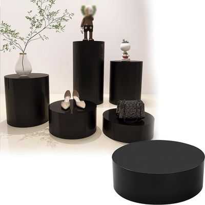 ZHFENGZHUZ Round Cylinder Display Pedestal, Portable, Black, 80 x 30 cm