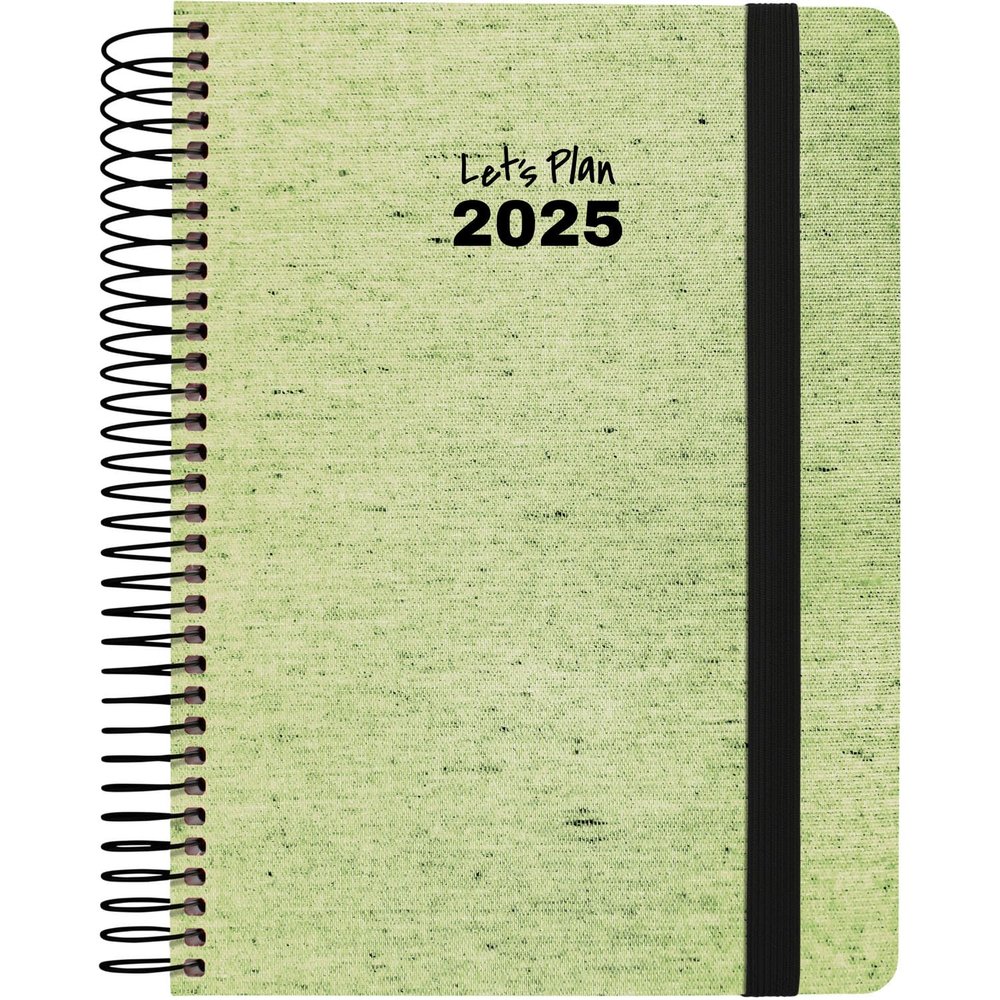 Grafoplas 2025 Daily Planner, A6, Ecojeans Green, Spanish, Hardcover