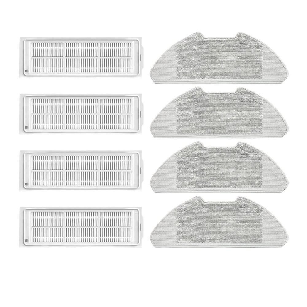 ROBAUN Main and Side Brushes, Filters, Mop Pads and Cloths for Mi Mop 2 Pro MJST1S (Set I)