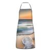 chenfandi Adjustable Bib Apron with 1 Pocket, Waterproof and Soft Kitchen Apron for Women and Men, White, One Size view 2