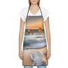chenfandi Adjustable Bib Apron with 1 Pocket, Waterproof and Soft Kitchen Apron for Women and Men, White, One Size view 3