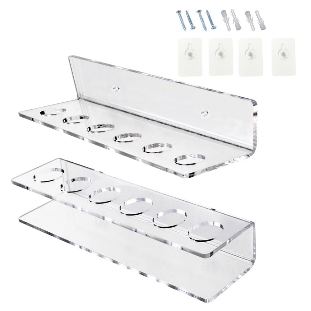 Wcybym 6-Slot Acrylic Pool Cue Wall Rack