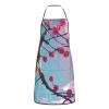 yefan Adjustable Bib Apron with Small Pink Flowers and 1 Pocket, White, One Size view 2