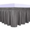4-Sided Bed Skirt, 14-Inch Drop, Elastic Wraparound, Dark Gray, 80 x 78 in view 1