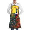 chenfandi Adjustable Bib Apron with 1 Pocket, Waterproof, Soft, White, One Size view 1