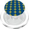 Blue and Yellow Sweden Plus Swedish Nordic Pattern PopSockets PopGrip for MagSafe view 1