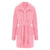 XUEJIANN Women's Hooded Plush Fleece Bathrobe view 2