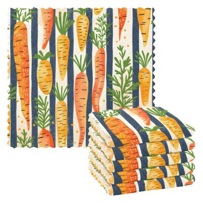 Mnsruu Microfiber Cleaning Cloths, Radish, Multicolored, Reusable, 6-Pack
