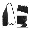 Rock Music Pattern Sling Chest Bag, Black, Multicolor, One Size view 2