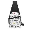 Rock Music Pattern Sling Chest Bag, Black, Multicolor, One Size view 3