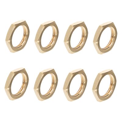 Brass Locknuts, 1/2 Inch, 8-Pack, Gold-Colored