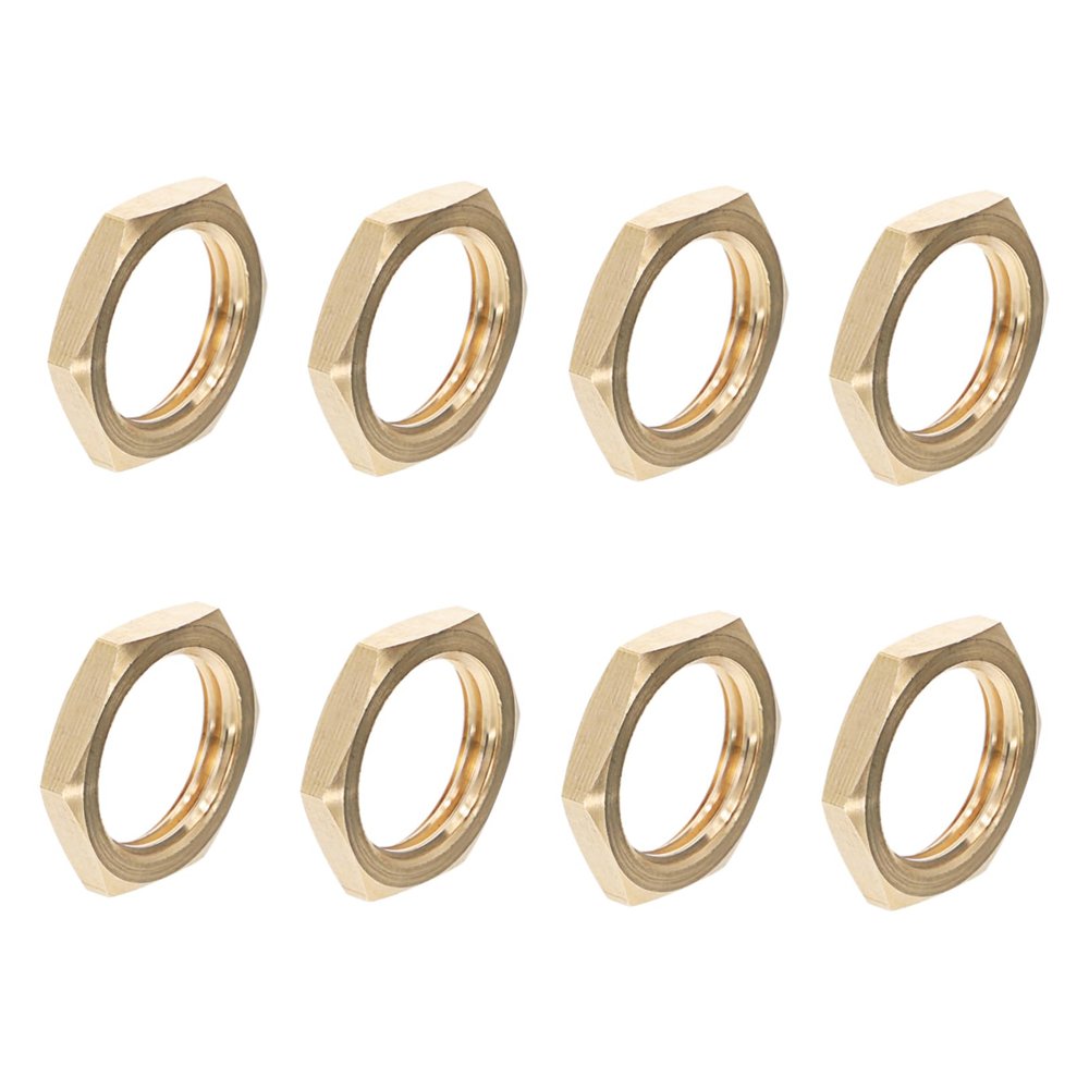 Brass Locknuts, 1/2 Inch, 8-Pack, Gold-Colored