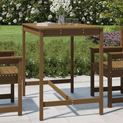Iiaky Garden Table, Honey Brown, 121 x 82.5 x 110 cm, Solid Pine