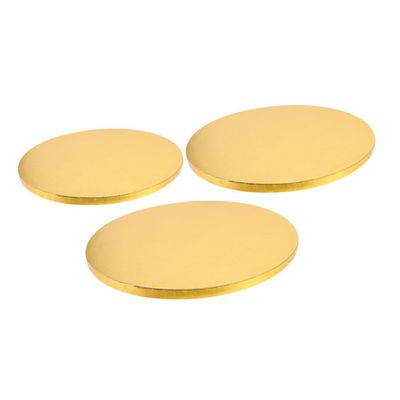 3-Piece Round Aluminum Foil Cake Boards for Cakes and Desserts
