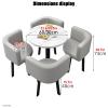 YVYKFZD Round Dining Table and Chair Set, Black, 60 cm/23.6 in view 2