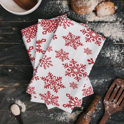 White Snowflake Microfiber Dish Towels, 2-Pack, 40 x 60 cm