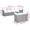 Iiaky 7-Piece Garden Sofa Set with Cushions, Black PE Rattan view 3