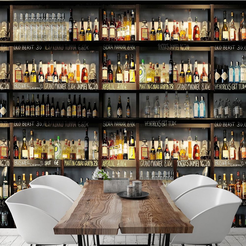 Nonwoven Wine Cabinet 3D Photo Wallpaper, 59 x 41 in