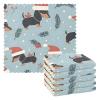 Mnsruu Microfiber Cleaning Cloths, Dachshund Dog Blue Laf, Reusable Dishcloths, 6-Pack view 1
