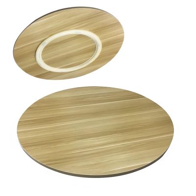 Wooden Lazy Susan Turntable for Dining Table, Light Walnut, 100 cm/39 in