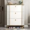 Slim Tall Shoe Cabinet with 3 Flip Drawers, Freestanding Shoe Organizer for Entryway view 1
