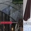 Transparent Arched Door Awning, Aluminum & Polycarbonate, Brown, 45 x 110 cm view 2