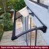 Transparent Arched Door Awning, Aluminum & Polycarbonate, Brown, 45 x 110 cm view 3