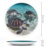 NONHAI Decorative Bone China Plate, 10 in, Sea Turtles, with Stand view 2