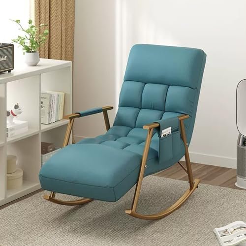 Modern Rocking Chair with Soft Padding and Side Pockets