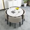 Dining Table Set with 4 Chairs, Modern Faux Marble Finish view 1