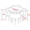 Dining Table Set with 4 Chairs, Modern Faux Marble Finish view 2